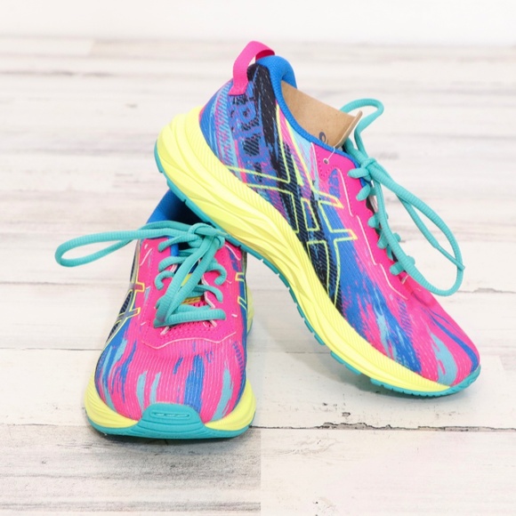 [NWOB] ASICS Kid's Gel-Noosa TRI 13 GS Sneaker Girls 2.5 inPink GLO/Sour Yuzu - Picture 1 of 9